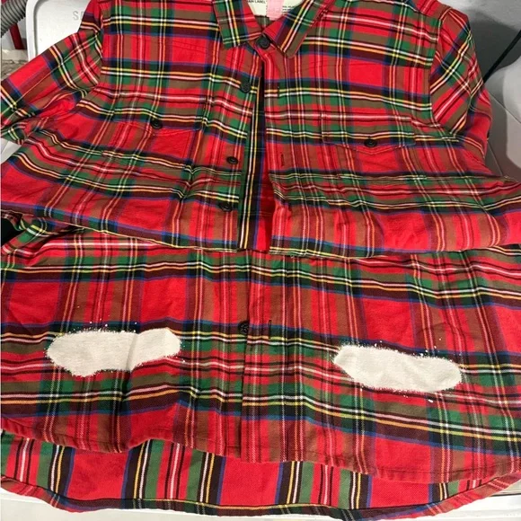 Off-White Red Plaid Shirt with White Label